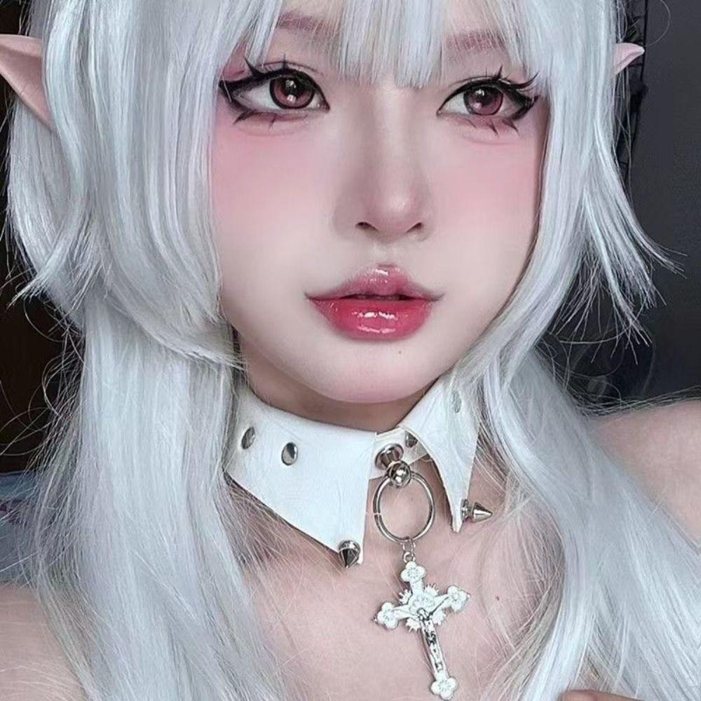 

Gothic Rivet Choker PU Leather Fake Collar Necklace Fashion Punk Choker Party чорний
