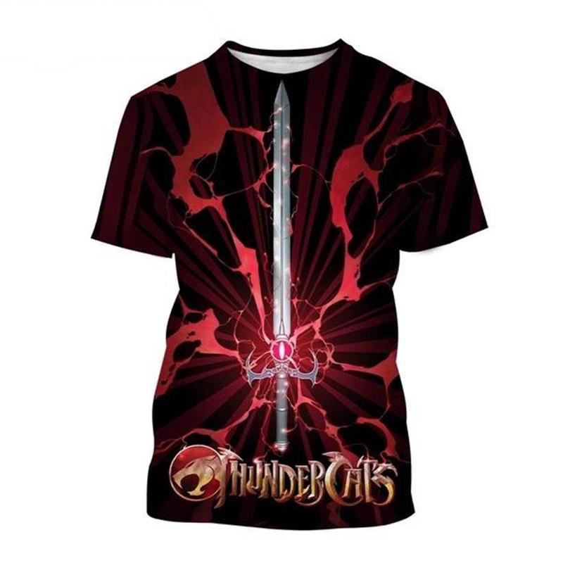 Camisetas de anime Thundercats con estampado 3D para hombre y mujer, camisetas de manga corta de gran tamaño con cuello redondo a la moda, camisetas para niños, ropa para hombre