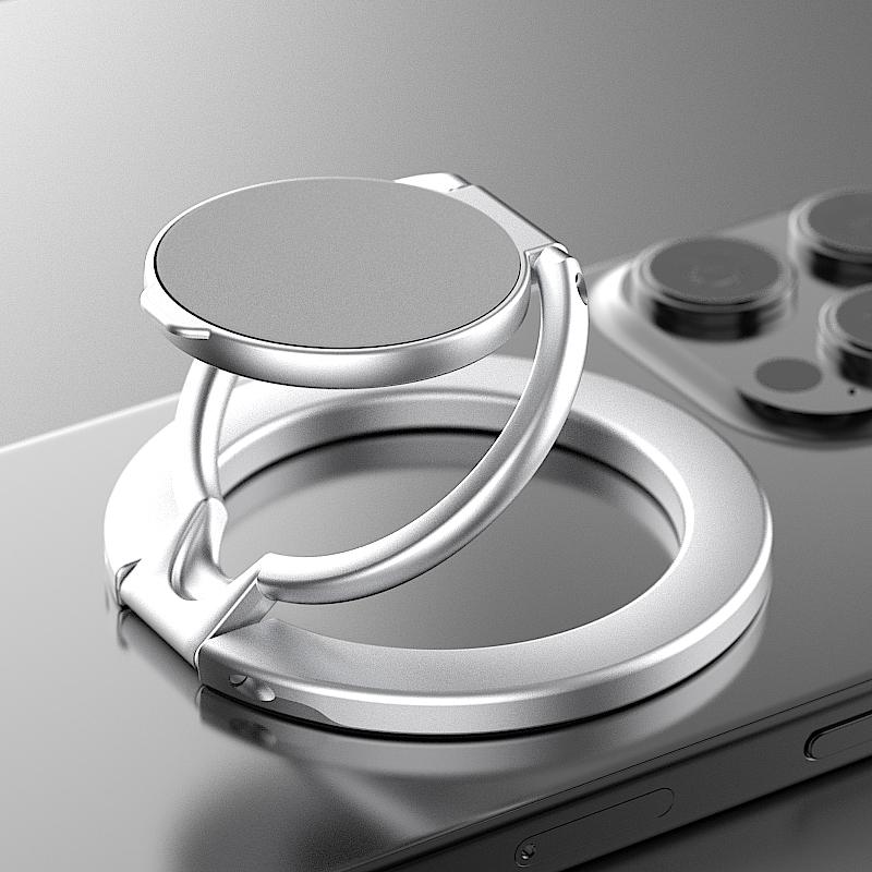 Mini Double Sided Magnetic Phone Ring Holder 360° Rotation Strong Magnetic Car Mounted Magnetic Bracket Metal Finger Support