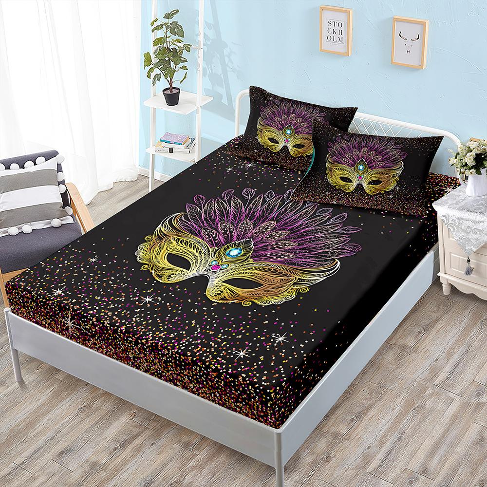 Three-Piece Mattress Cover, Feather Mask, Mysterious Mattress Protective Cover