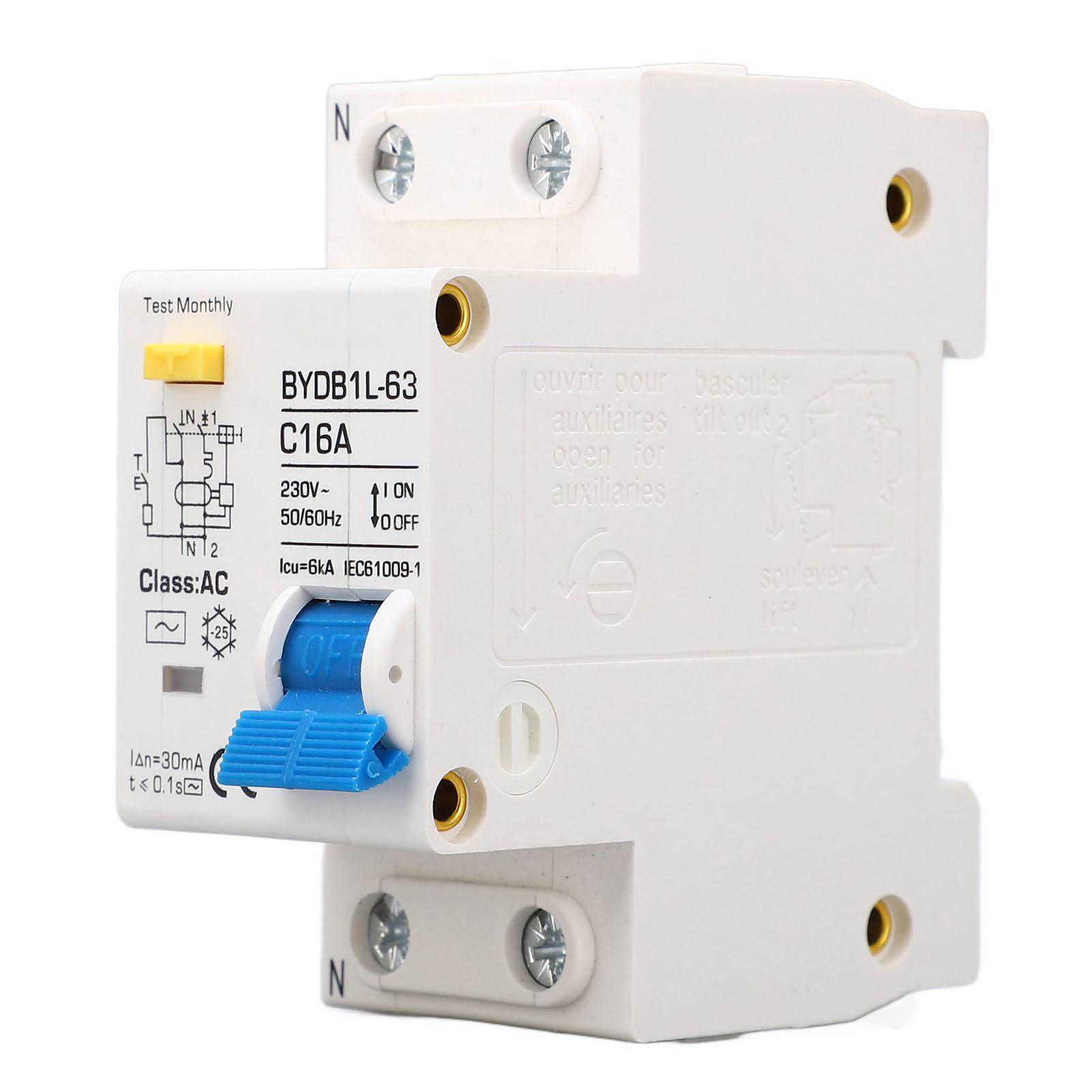 

Автоматичний вимикач 1P+N AC 230V 16A Диференційний вимикач захисту від струмів витоку на землю Монтаж на DIN-рейку