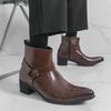 Men's Pointed Toe High-top Chelsea Boots – Large Size British Style Leather Casual Shoes