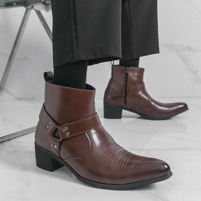 Men's Pointed Toe High-top Chelsea Boots – Large Size British Style Leather Casual Shoes