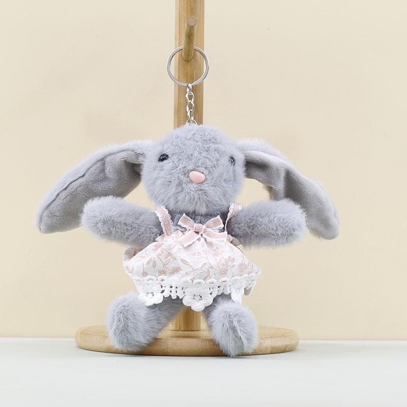 Plush Bunny Keychain With Flower Dress For Kids And Collectors