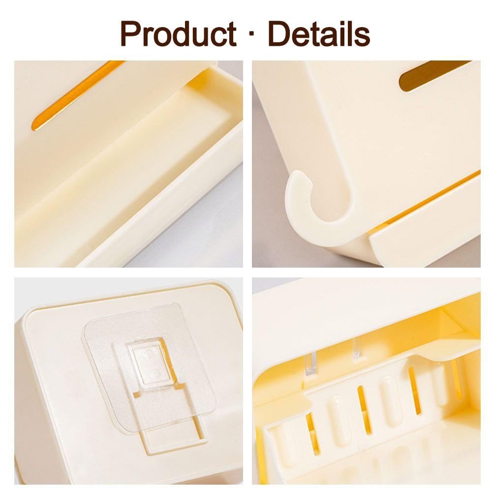 New Flip Soap Dish Waterproof Wall Mounted Soap Holder Punch-Free Bathroom Drain Soap Box Bathroom Accessories