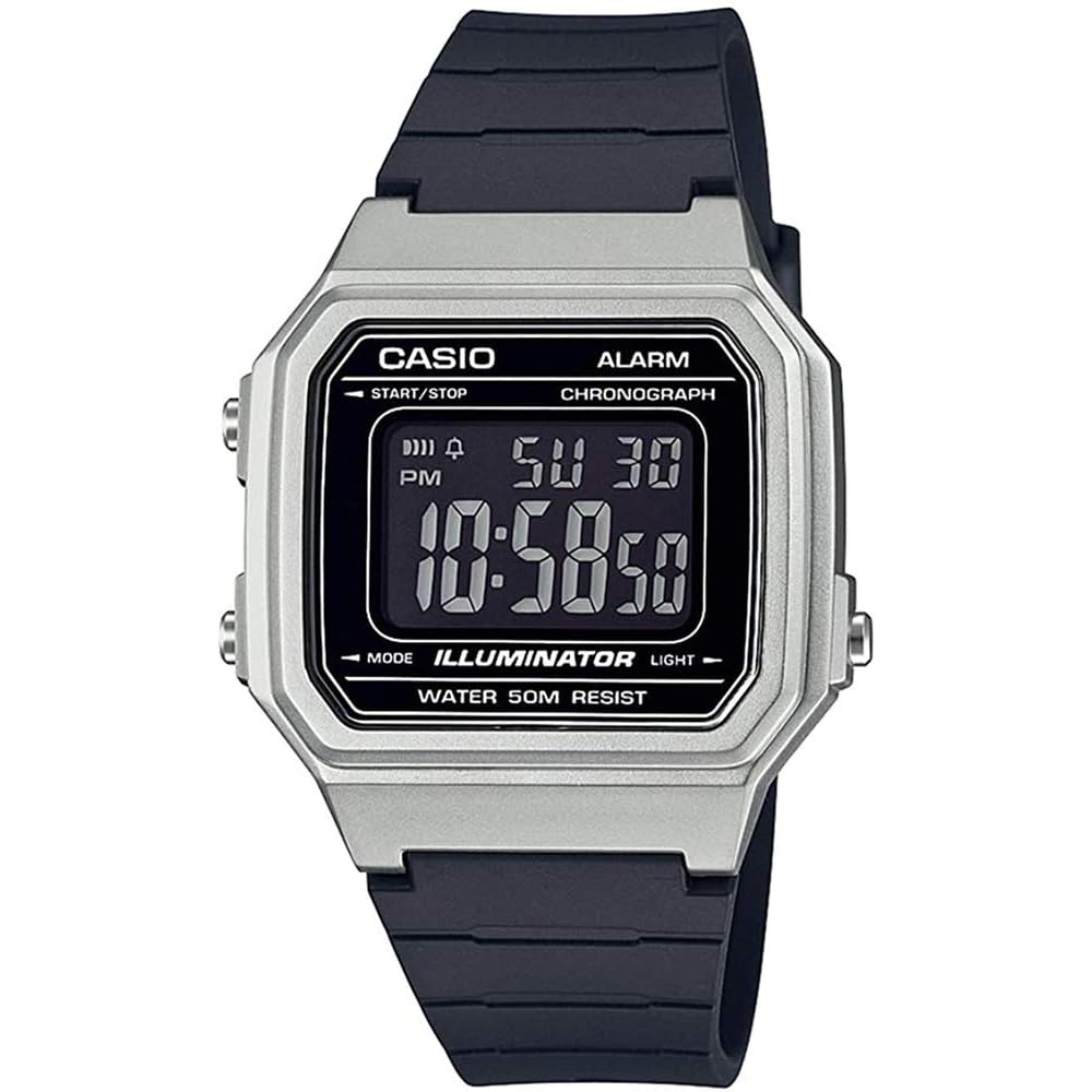 Casio Standard W-217HM-7B Digital Watch Silver Black for Men Women Kids