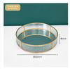 Metall Spiegel Transparent Glas Tablett Rund Kosmetik Aufbewahrungsbox Speisekammer Schreibtisch Finishing Hochzeitsdekoration Party