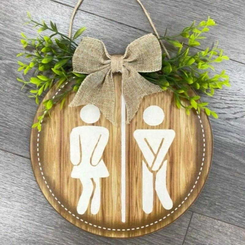 Wooden Toilet Sign, House Decoration Sign, Wall Decoration, Farmhouse Decoration, Bathroom Decoration, Scene Decoration, Home Decoration