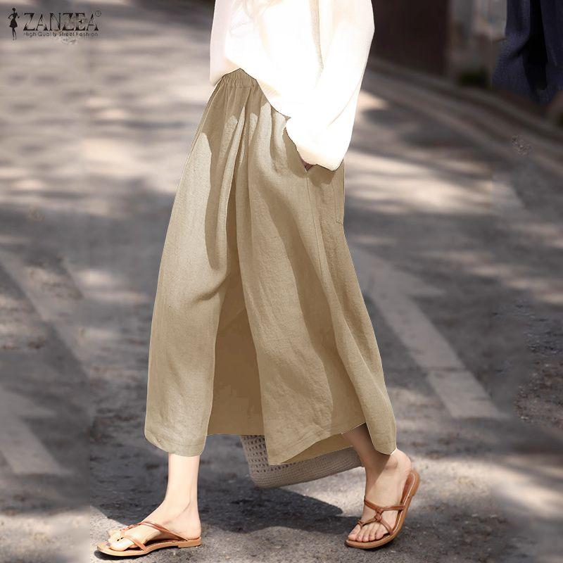 ZANZEA Lässige, elastische Taille, lockere Sommerhose für Damen