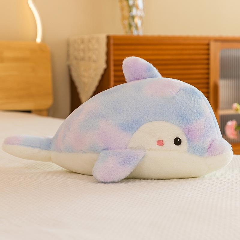 New Rainbow Dolphin Pillow Doll Cute Dolphin Plush Toy Little Dolphin Doll Ragdoll Children's Toy
