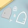 1Set 1:12 Dollhouse Miniature Door Fairy Elf Door Model w/Window Doorknob House Garden Decor Toy