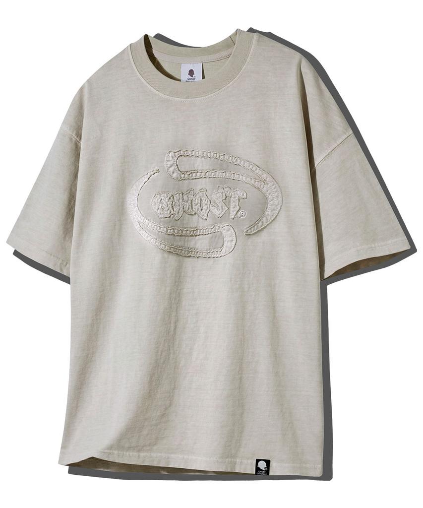 GHOST REPUBLIC Applique Embroidery Pigment Short Sleeve T-Shirt Gt-373