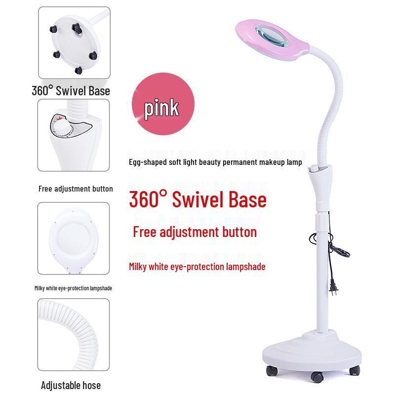 Eyelash LED Beauty Salon Shadowless Floor Lamp for Microblading, Manicure, Eyebrow Tattoo