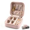 Portable Leather Jewelry Storage Box - Travel Organizer for Earrings, Necklace & Ring