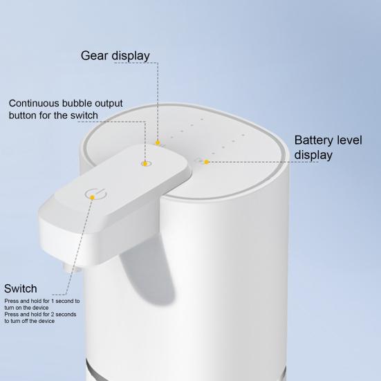 Yousheng Automatic Soap Dispenser Bathroom Touchless Hand Soap Dispenser Wall Mounted IPX5 Waterproof USB Rechargeable Foaming Soap Dispenser with