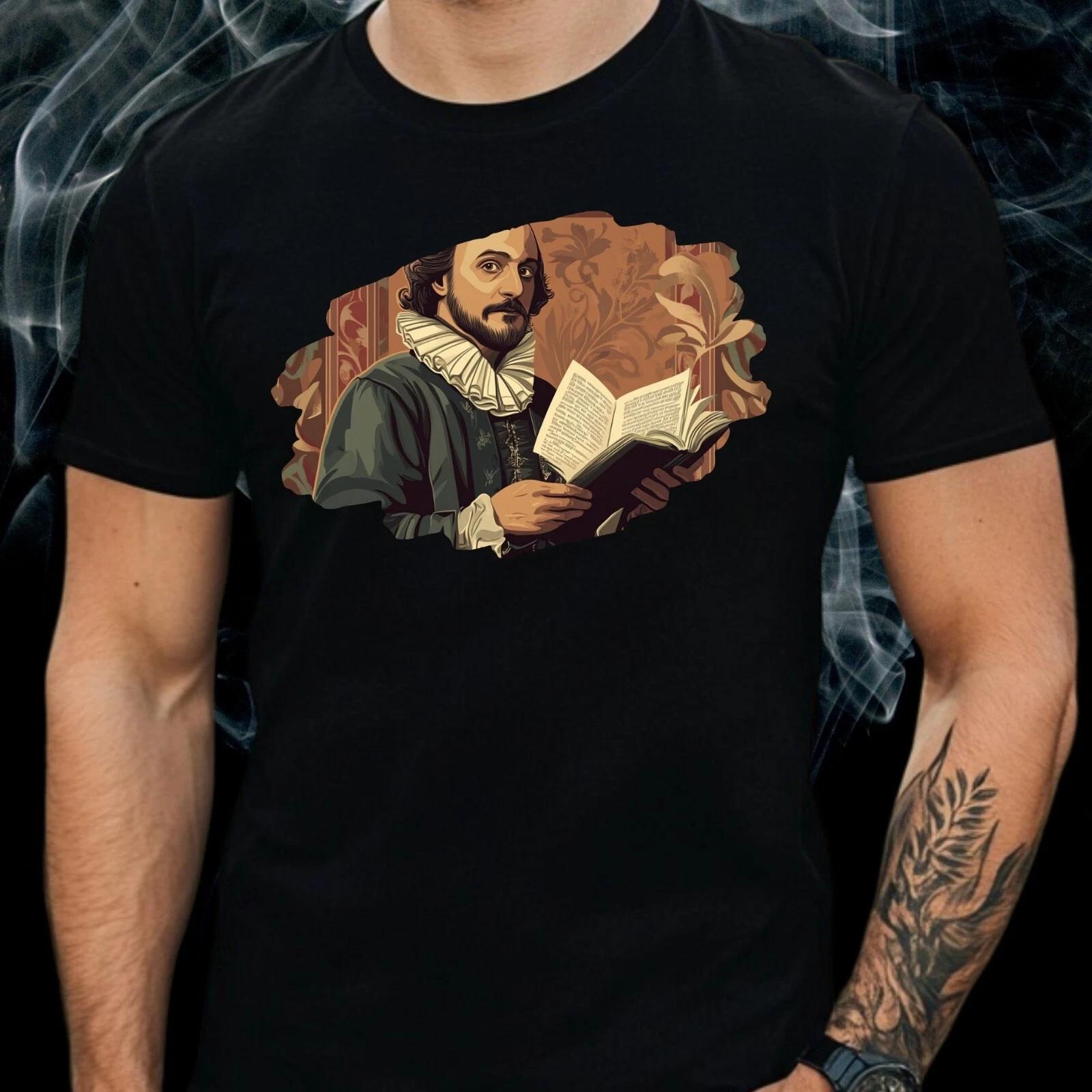 T-Shirt Herren Shakespeare Motiv Baumwolle Größe S bis 5XL M