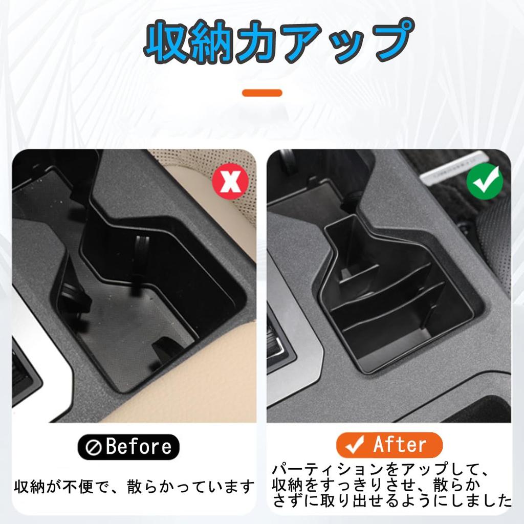 Temiry New Rankle 250 Cup Holder Storage Bock for Land Cruiser 250 Storage Drink