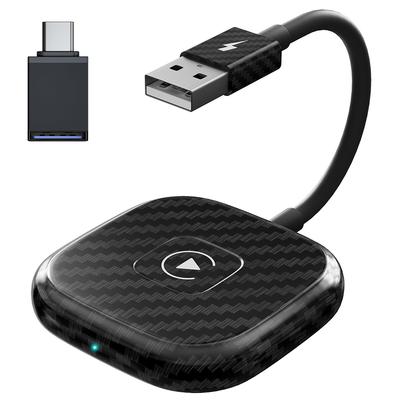 For iPhone Auto Car Dongle Adapter 2.4Ghz 5GHz WIFI Wireless Carplay Dongle Bluetooth-Compatible 5.0 Support Cars with CarPlay