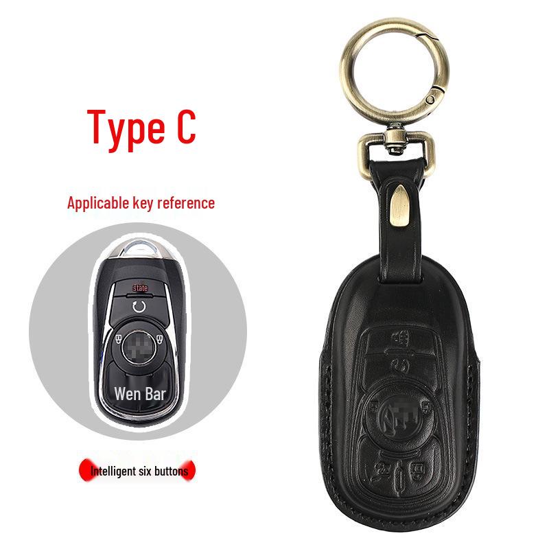 Genuine Leather Key Case for Buick: Envision, Excelle, GL8, Verano, Regal, LaCrosse