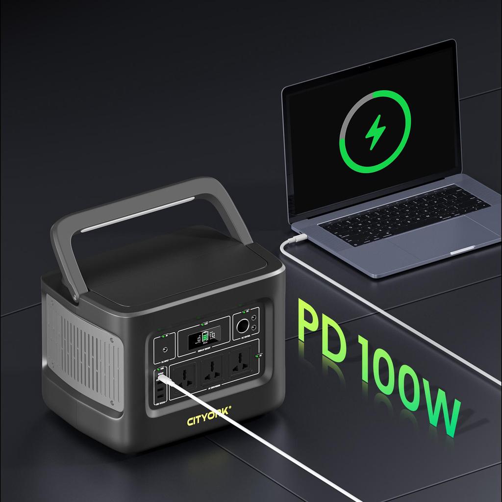 Generatore solare portatile da 1000 W, alimentazione CA da 110-240 V, per campeggio all'aperto, camper, drone