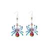 3pairs Colorful Rhinestone Drop Earring Zinc Zinc Alloy Spider Earrings Halloween Dangle Earrings  Girls Gift