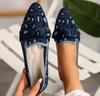 Fashion Women's Shoes Loafers Leopard Ballet Flats Pointed Toe Barefoot Slip-on Low Heel Luxury Stripe Print Woman Shoe Butterfly Size43