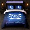Queens Park Rangers FC Set Biancheria da Letto con Testo Nome Personalizzato 1 Copripiumino+2 Federe Logo Calcio Regalo Personalizzato per Occasione Speciale Decorazione Camera da Letto