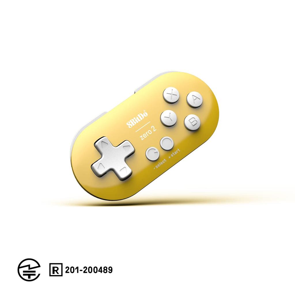 8bitdo Zero 2 Game Controller Bluetooth Wireless Switch Windows Android macOS Yellow Edition