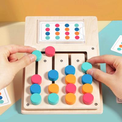 Four Color Chess Puzzle Game Fine Motor Skills Color Logical Thinking Training Colorful Puzzle Matching Board Game Toddlers Boys Girls Educational Toy