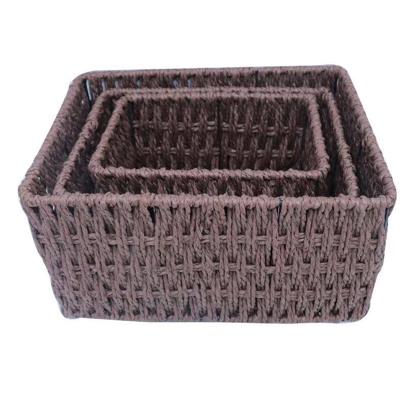 Woven Rattan Storage Basket with Lid - Snack, Sundries & Key Organizer