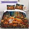 Woodland Storybook Pattern Bedding Uilt Set Uilt Cover Pillowcase Home Decoration Birthday Gift (1 * Duvet Cover + 2 * Pillowcase Without Core)