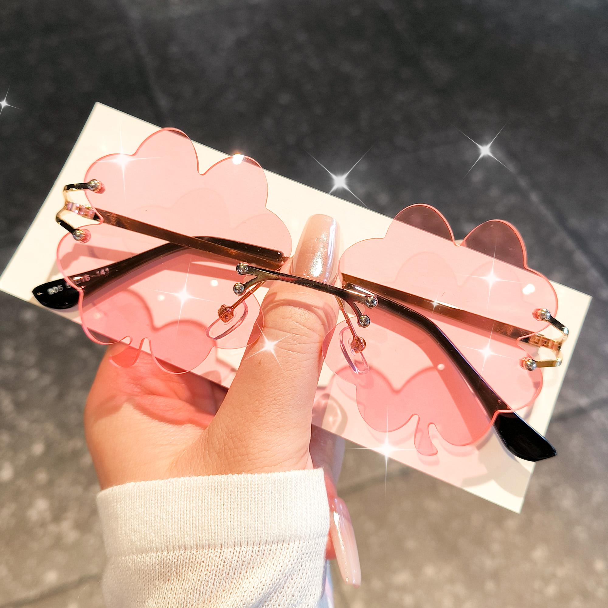 

Style Flower Shaped Party Sunglasses Frameless Fashion Decorative Eyewear Ideal For Daily Wear & Photography Accessory