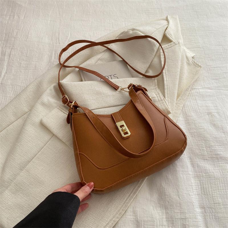 2024 Spring New Simple Commuter Bag Street Fashion Shoulder Bag Pu Material