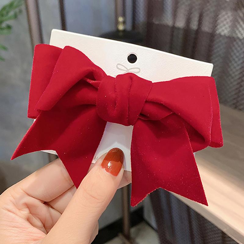 Elegant Big Bow Hair Clip Headdress Ribbon Bowknot Spring Ponytail Clips Hairpin Women Girls  Hair Accessories