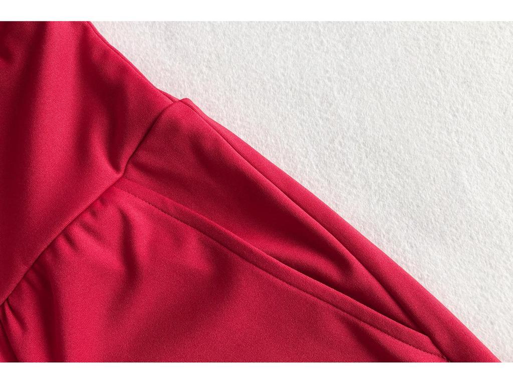 V-Ausschnitt Laternenärmel Weites Bein Jumpsuit für Damen - Herbst/Winter Mode