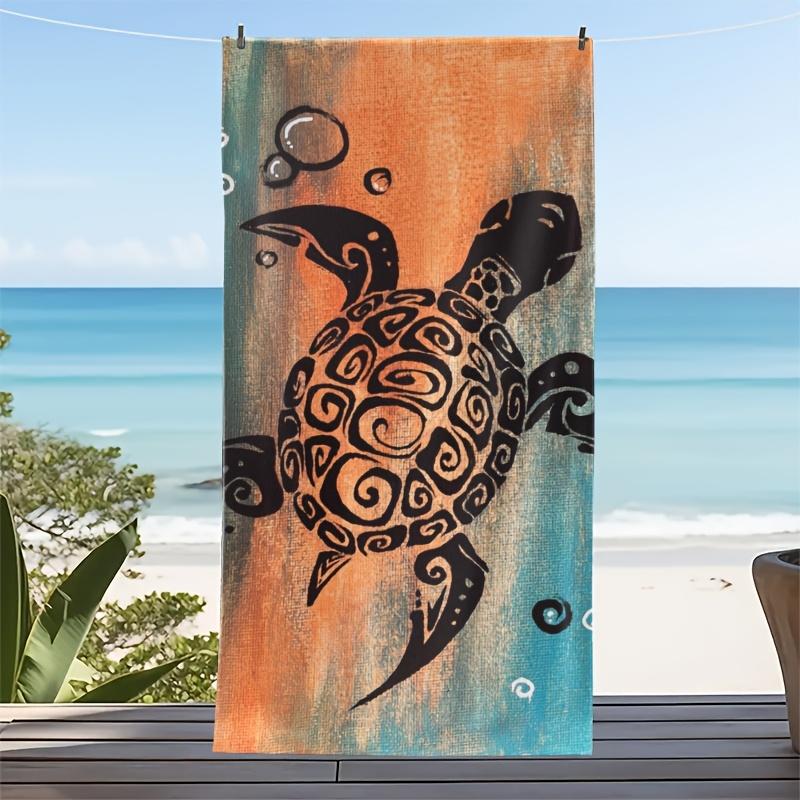 

Large Quick Dry Beach Towel Microfiber Soft Absorbent Lightweight for Yoga Pool Travel Turtle Art Print Gift W40*H60(CM)