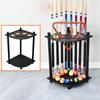Billiard Cue Rack Holds 8 Sticks Solid Wood Floor Style Pool Rod with Drink Holder