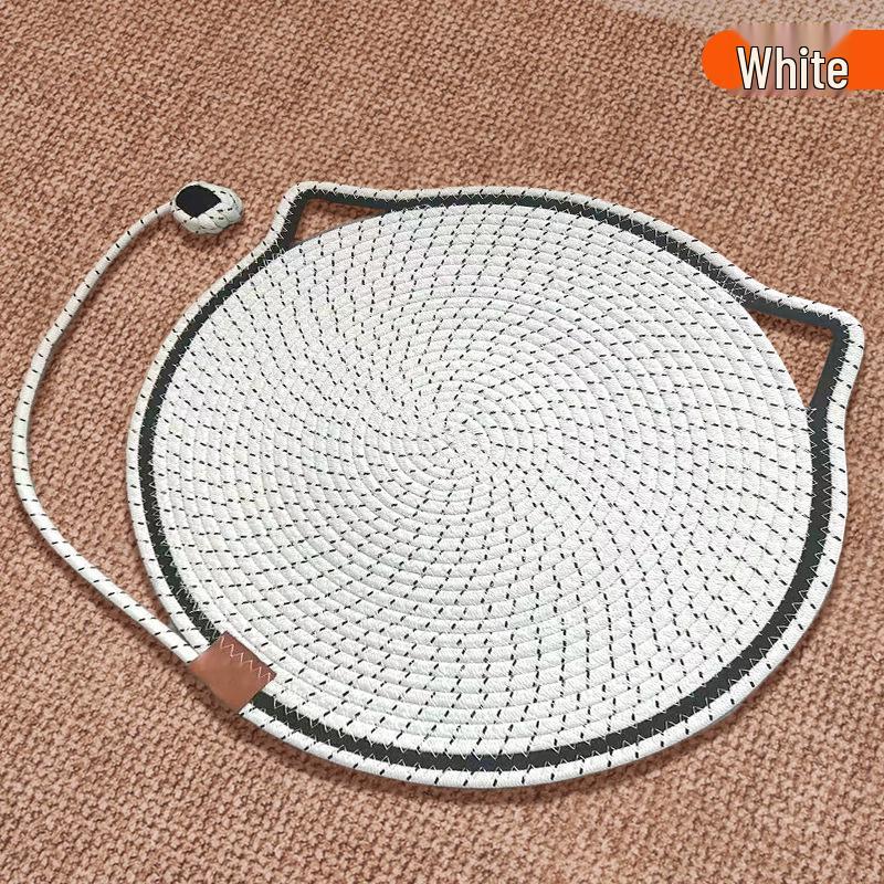 Cotton Rope Cat Scratching Post & Bed: Self-Entertainment Ball, Washable Scratch Pad & Pet Sleeping Mat