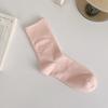 Female Summer Solid Color Breathable Anti Pilling Boneless Moon Tube Stack Socks