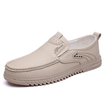856 Men'S Shoes Leather Shoes Spring Low-Top Feet Cowhide Surface Flat Bottom Handmade Beans Casual Shoes Single Shoes