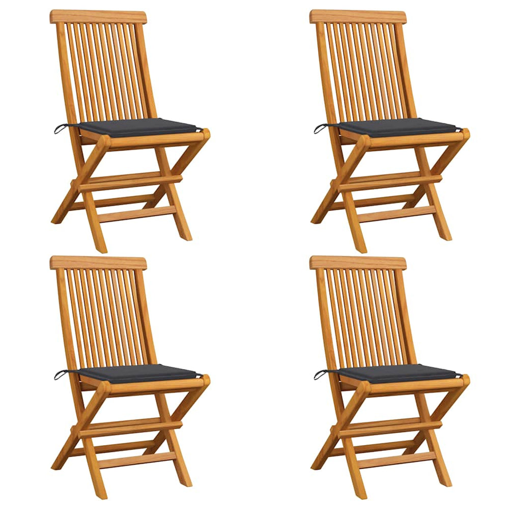 Chaises de jardin et coussins  lot de 4 Bois de teck