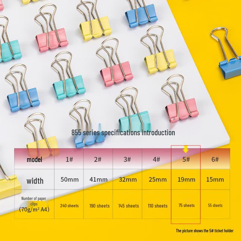 Deli 19mm Colorful Binder Clips (40 Pcs)
