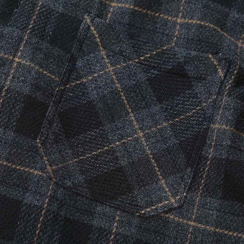 MAYBEYOND Men's Thick Plaid Long-Sleeve Shirt Jacket