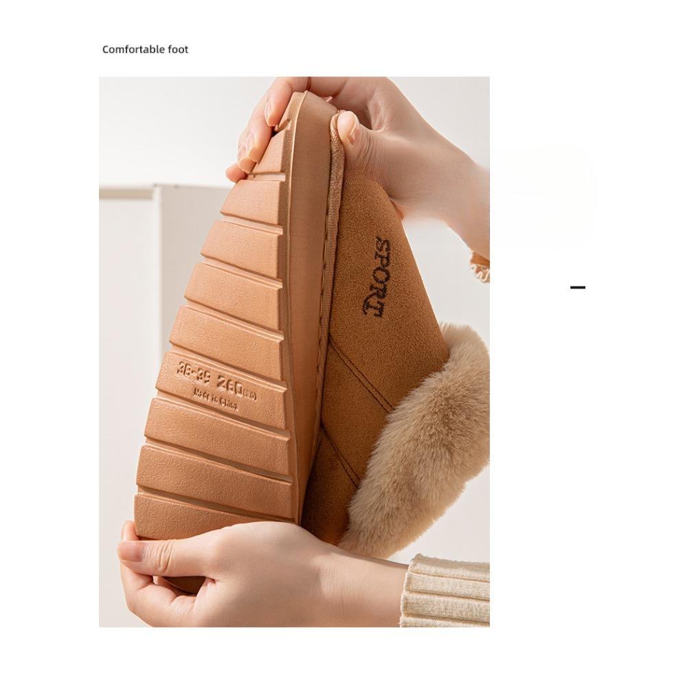 Imitation Suede Velvet Package with Large Hair Mouth Shoes, Men and Women Couples Thick-soled Padded Shoes, Snow Boots