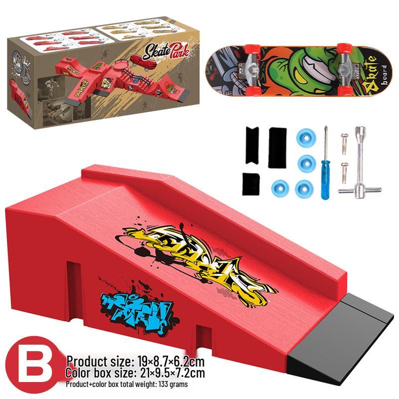 Набор сцены парка для фингерскейтборда через границу: Профессиональная соревновательная площадка и креативные игрушки для детей