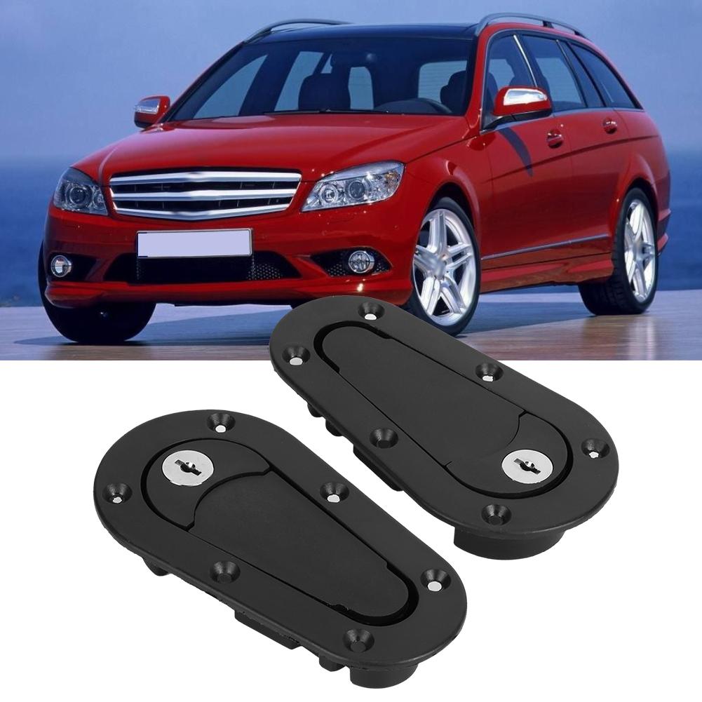 Rennwagen Motorhaubenstift aus Kohlefaser Universelles Motorhaubenverschluss-Set mit Schlüsseln Schwarz