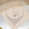 2023 Full Diamond Luxury Banquet Accessories Bling Diamond Necklace Earrings Set Party Jewelry Female