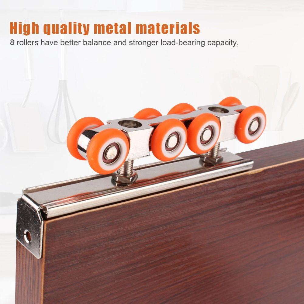 2 PCS Easy To Use Sliding Door Track Sturdy Sliding Door Carriage Sliding Door Kit  Through Door