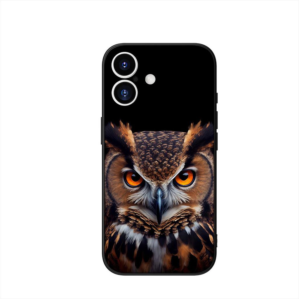 Owl Cartoon Phone Cover Case for Apple iPhone 16 15 14 Plus 13 12 Mini 17 Pro Max + 16E Air 16+ ProMax Casing