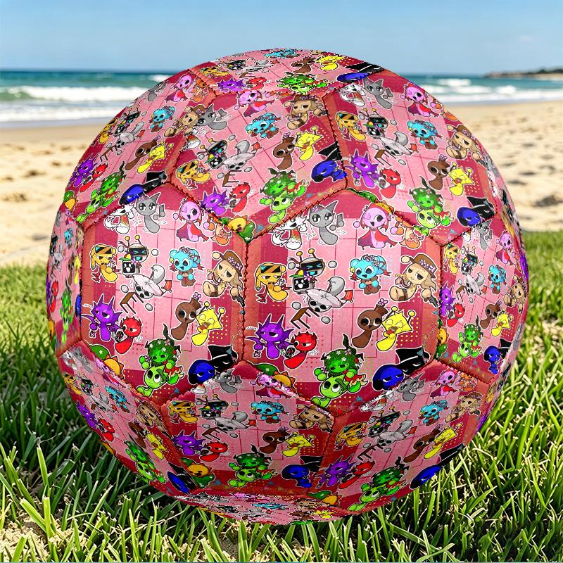 Sprunki Game Print Size 5 Soccer Ball, PU Wear Resistant Football for Match Training and Daily Practice, Birthday Gift for Soccer Fans